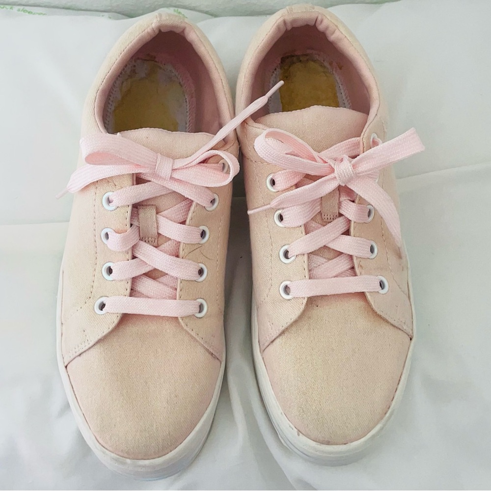 Blush Pink Canvas Sneakers